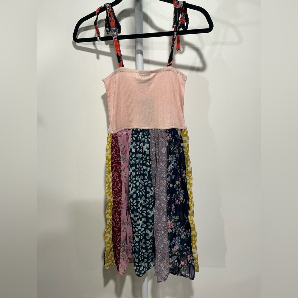 Chic Patchwork Mini Dress with Adjustable Straps … - image 3